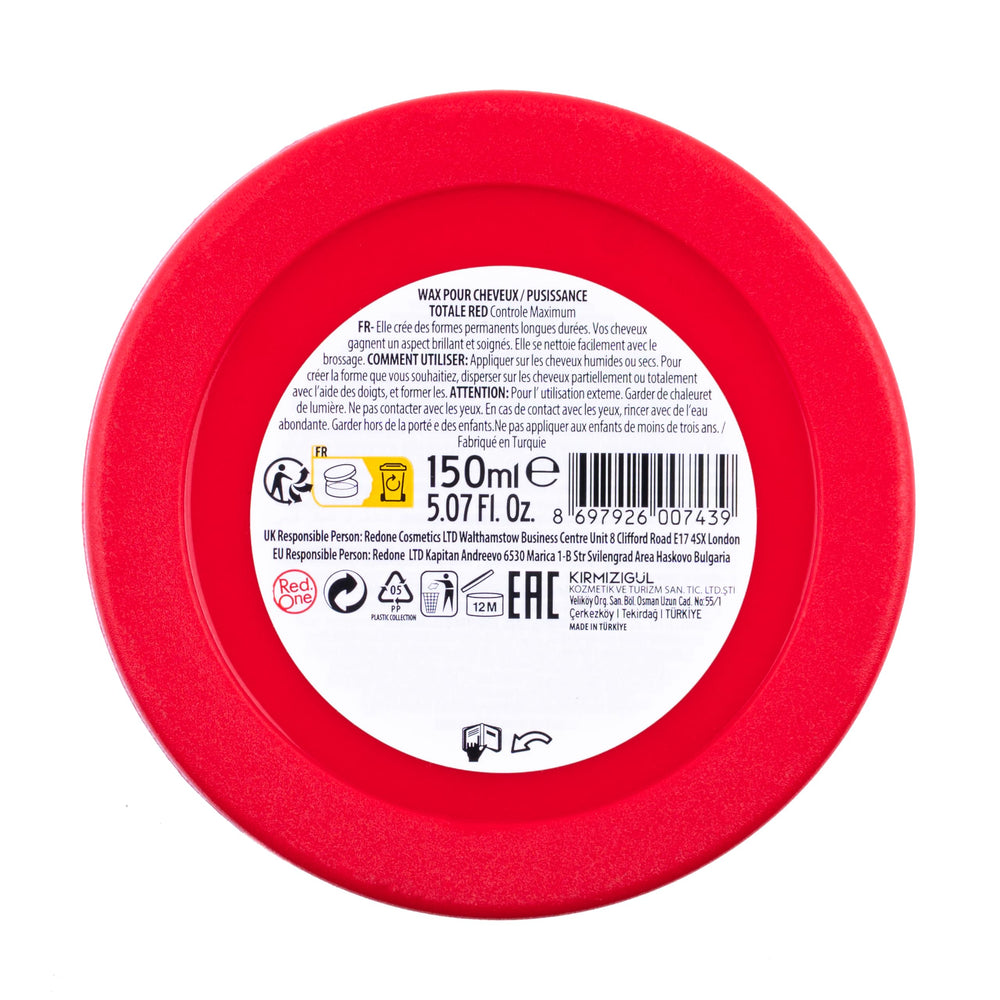 Redone Hair Wax Red professional results bottle promises salon-grade finish.