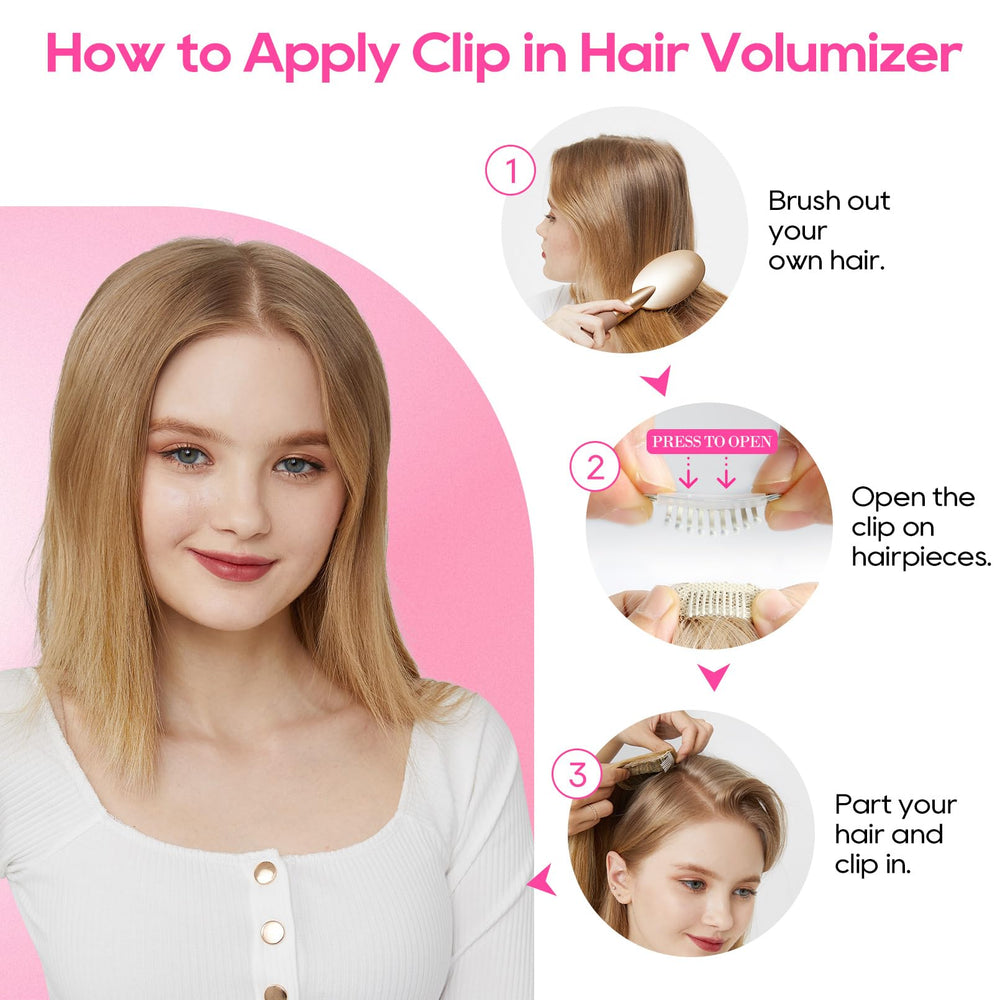 REECHO Clip-In Volumizer 12in easy clip in for beginners.
