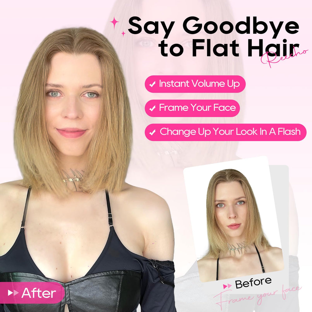 REECHO Clip-In Volumizer 12in lightweight base for all day comfort.