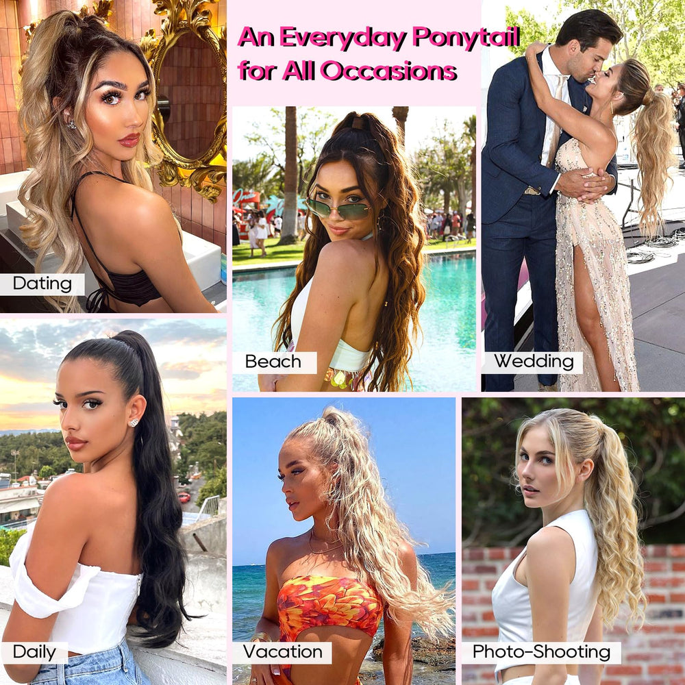 REECHO ponytail extension highlights length and volume for formal events.