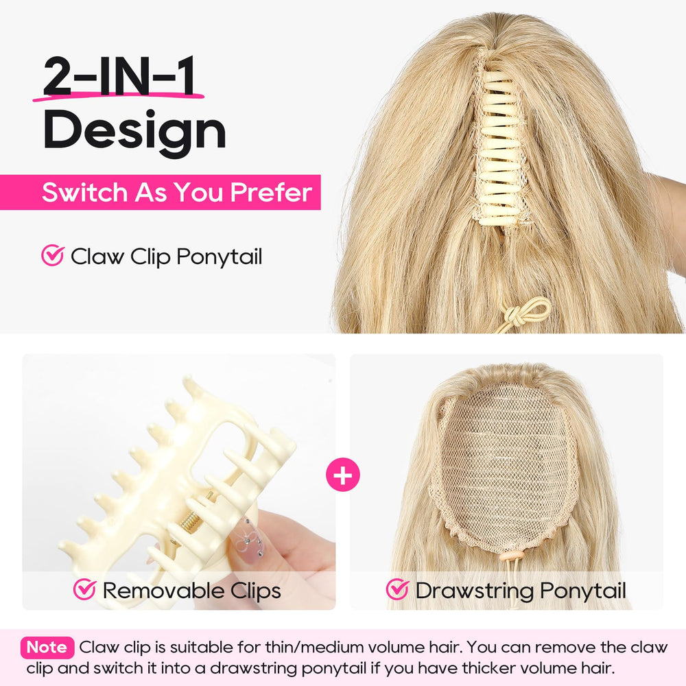 REECHO pony tail clip-in style display demonstrates quick updo versatility for events