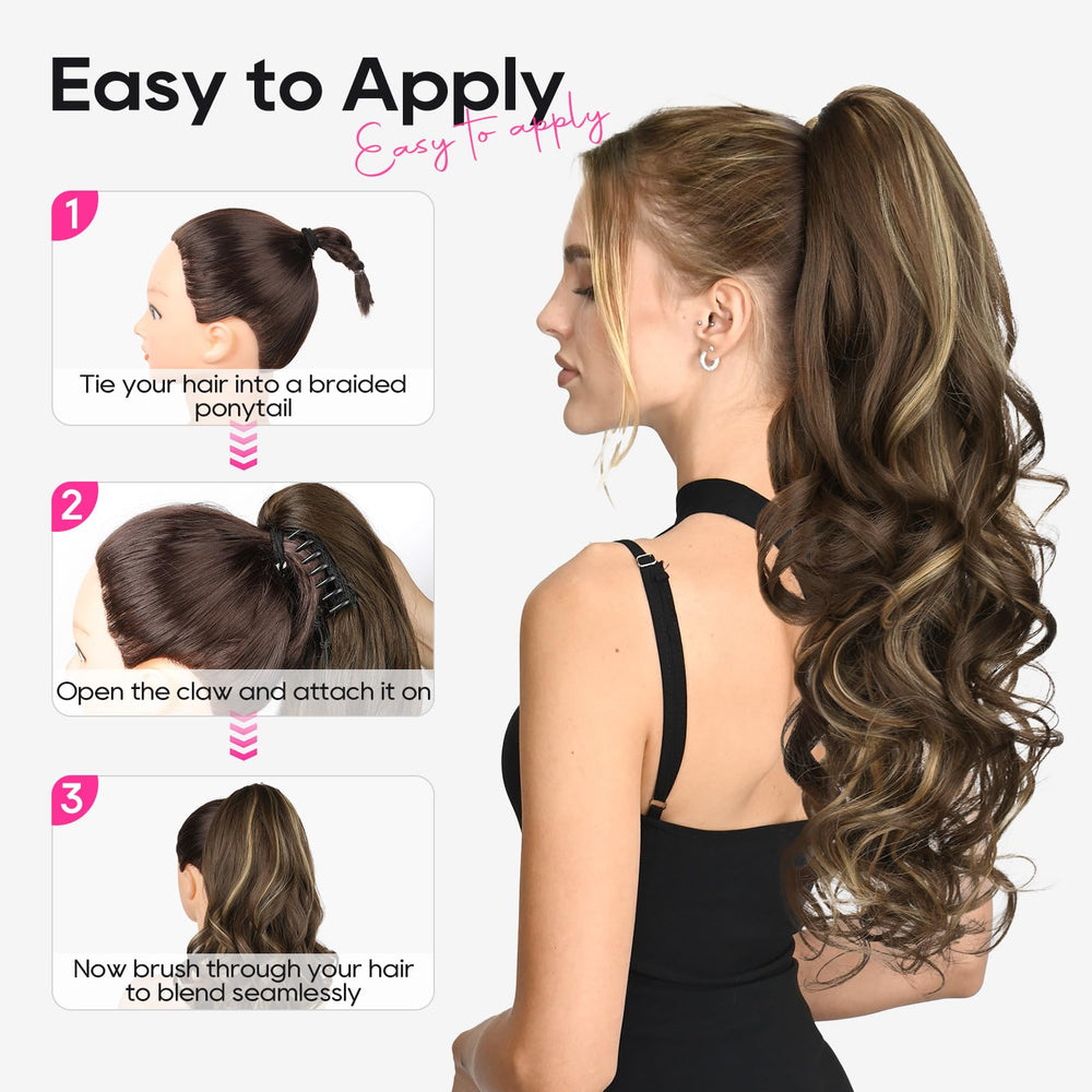 REECHO ponytail extension promotes low-maintenance styling and secure wear.