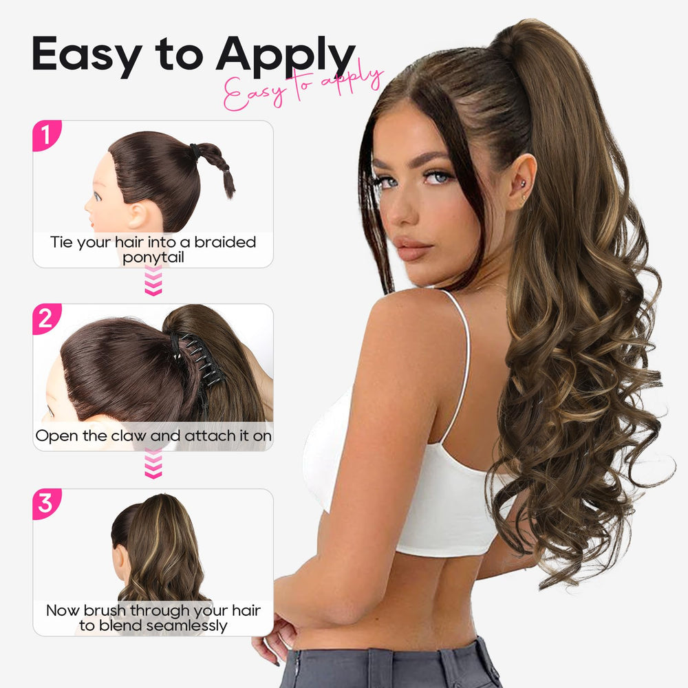 REECHO wedding look pony tail on model showcases elegant long-lasting styling