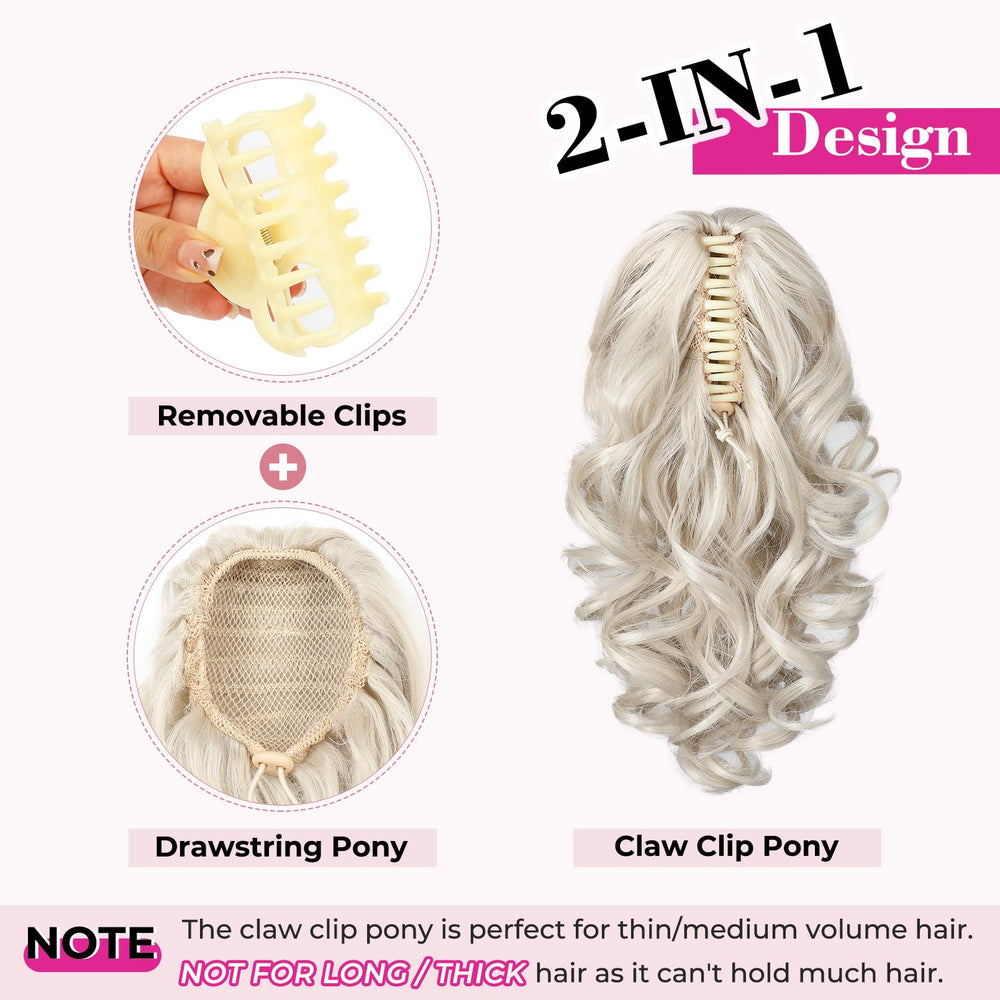 REECHO 12-inch ponytail extension in medium blonde with natural-looking curls