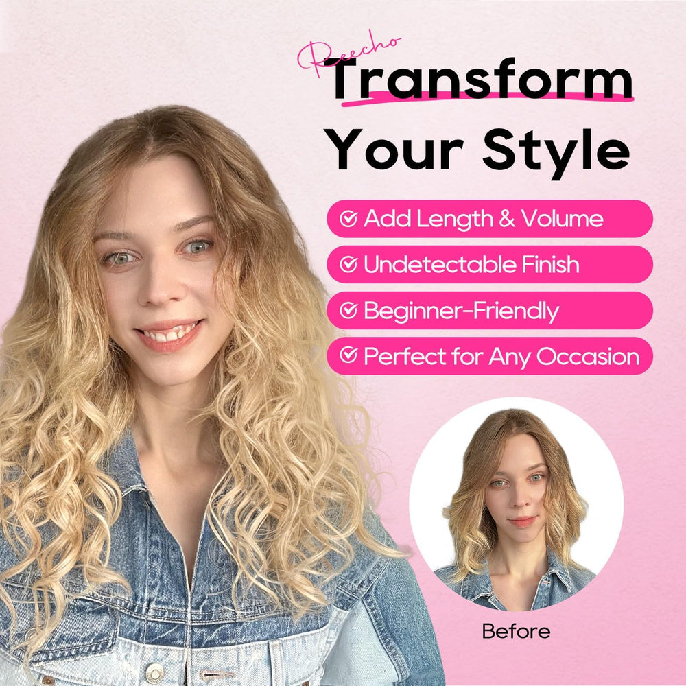 REECHO curly extensions with HYOUITSU vegan fiber feel silky with low shine.