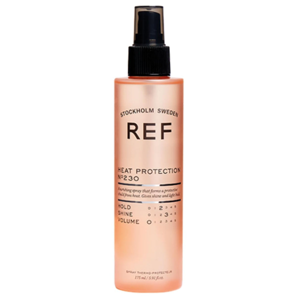 REF 230 Heat Protection Spray close-up showing protective shield and light hold
