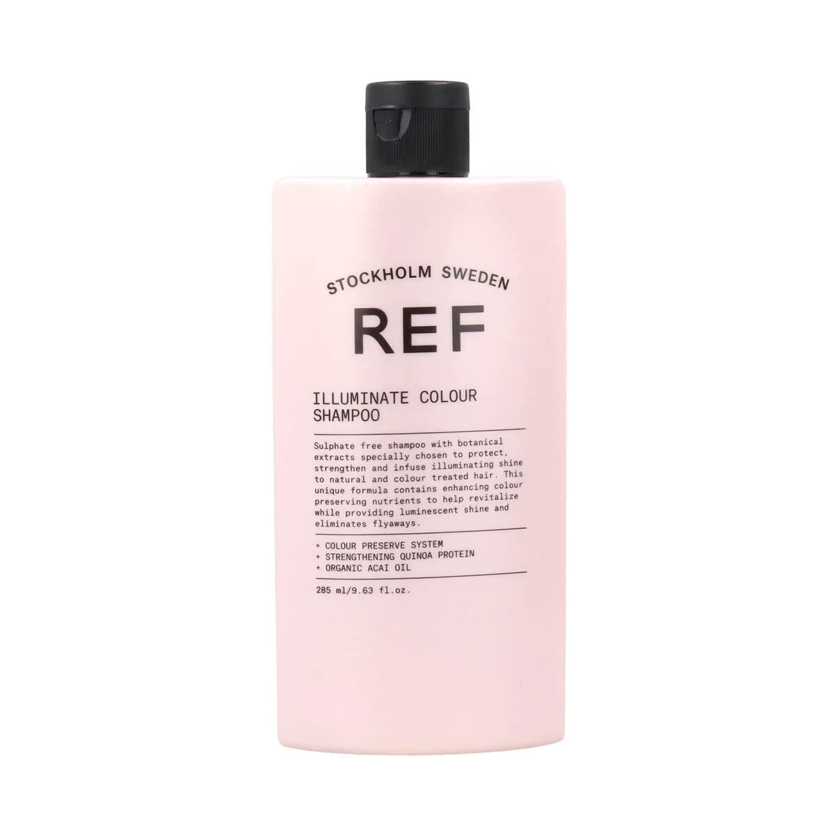 REF Illuminate Colour Shampoo bottle highlights color protection and radiant shine for color-treated hair.
