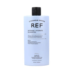 REF Intense Hydrate Shampoo bottle showing color-safe, deeply hydrating formula