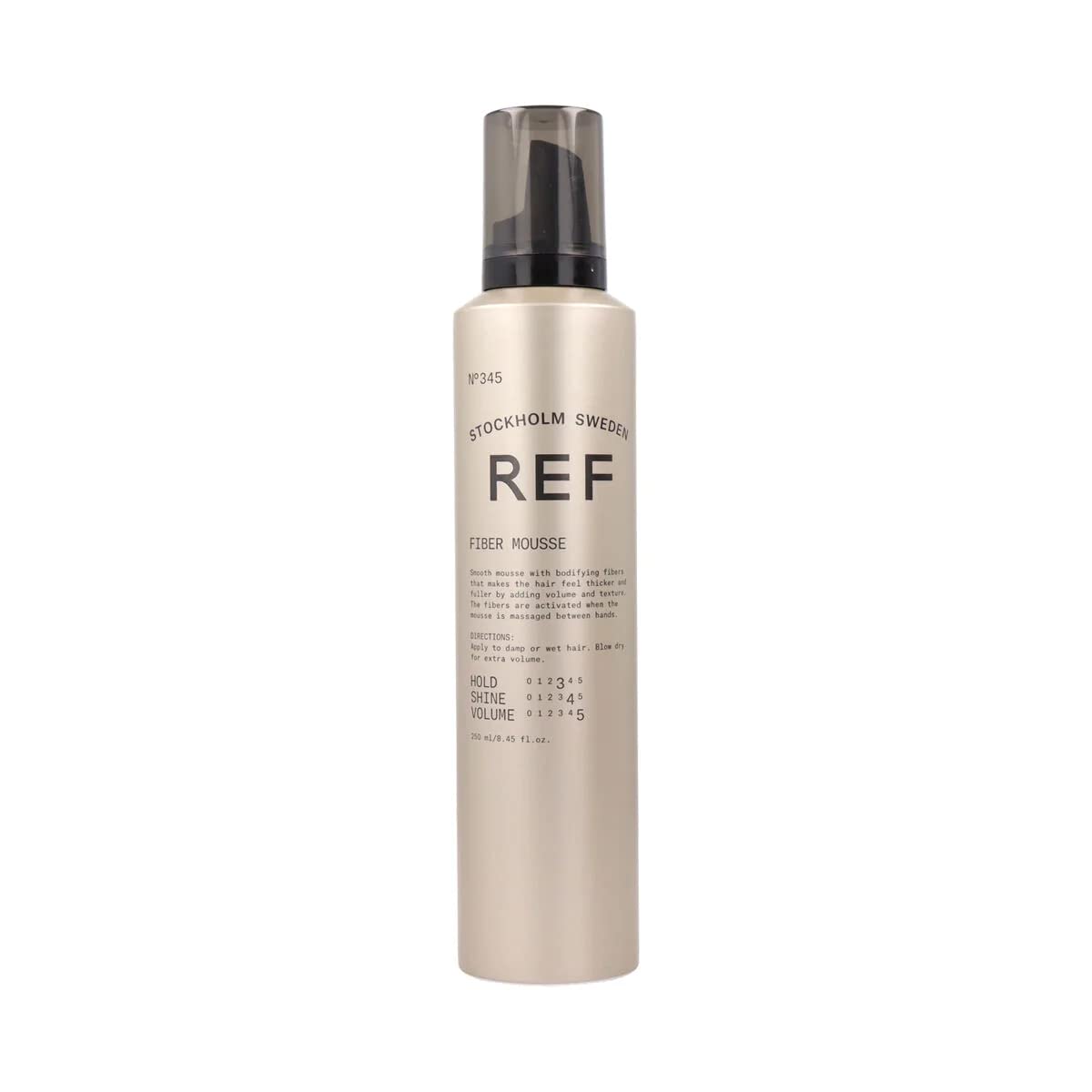 REF Reference Ref 345 Fiber Mousse bottle for easy textured styling and flexible hold.