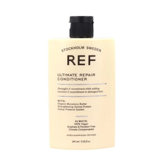 REF Ultimate Repair Conditioner bottle detangles and color-protects hair