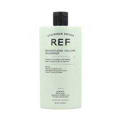 REF Weightless Volume Shampoo bottle lift for lightweight cleansing and color-safe, long-lasting volume