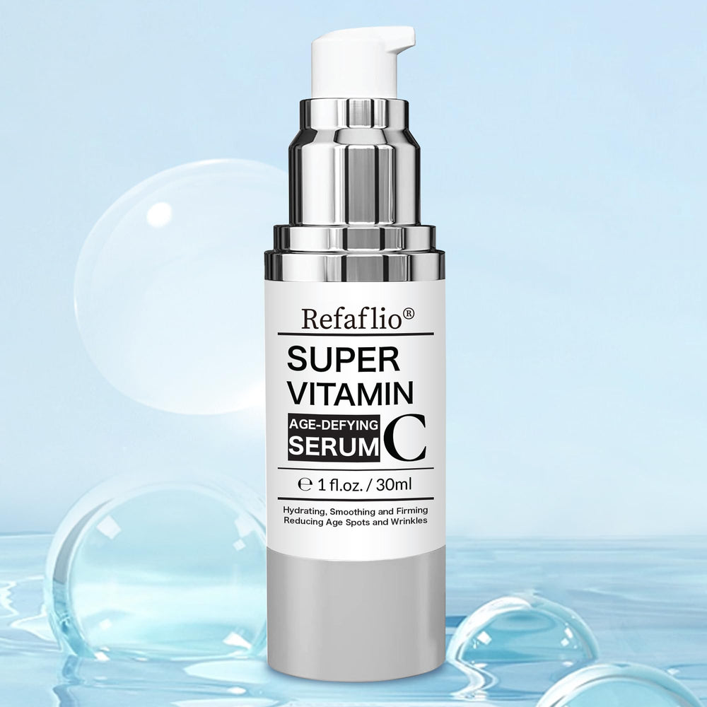 Refaflio serum texture closeup shows a smooth, fast-absorbing formula.