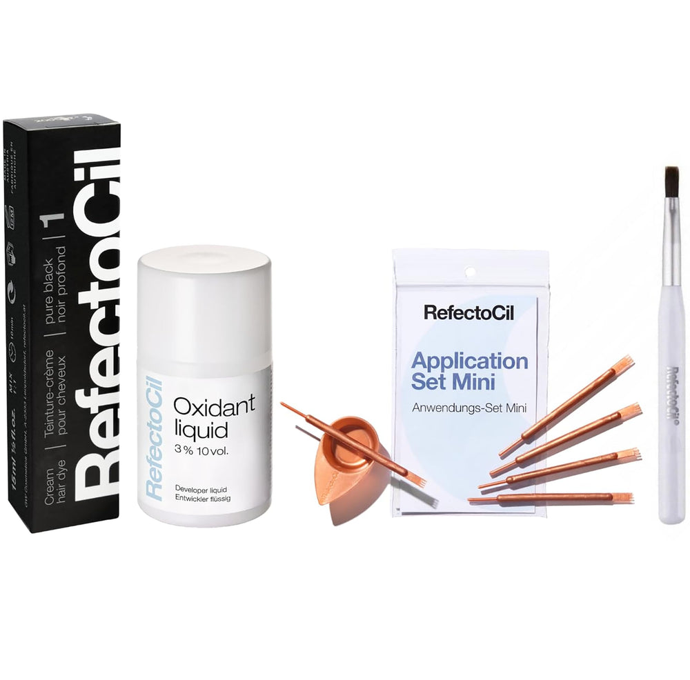 RefectoCil Black No.1 cream dye applied for an intense, natural-looking black color.