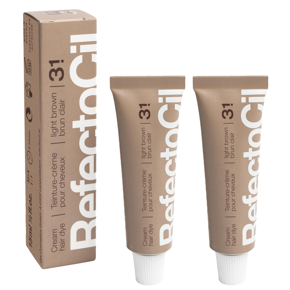 RefectoCil cream hair dye 3.1 light brown pack natural warm color.