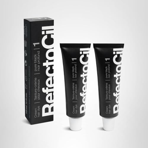 RefectoCil cream dye being mixed and applied for long-lasting color