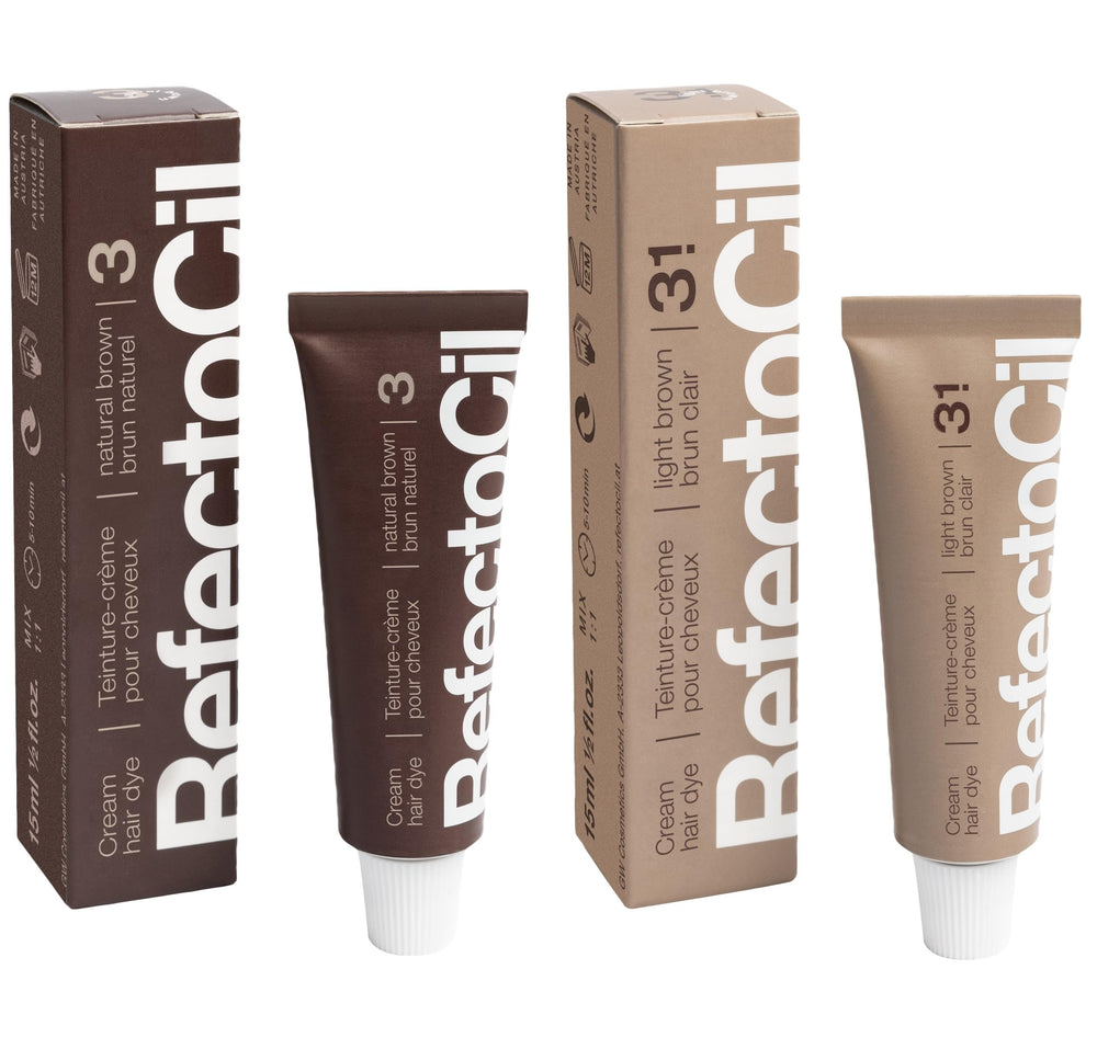 RefectoCil cream hair dye tubes front view for quick professional color prep