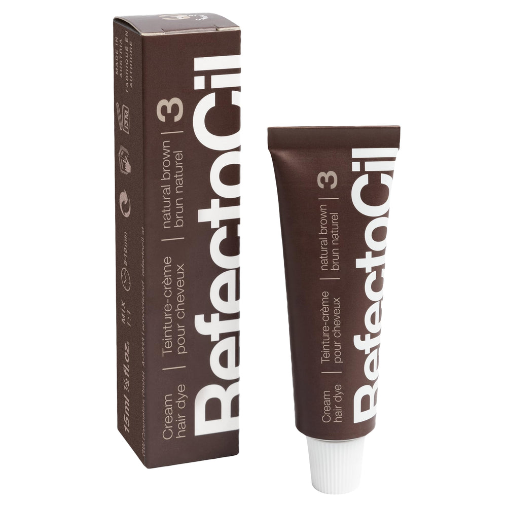 Dye application by RefectoCil showing color mixing for customization.