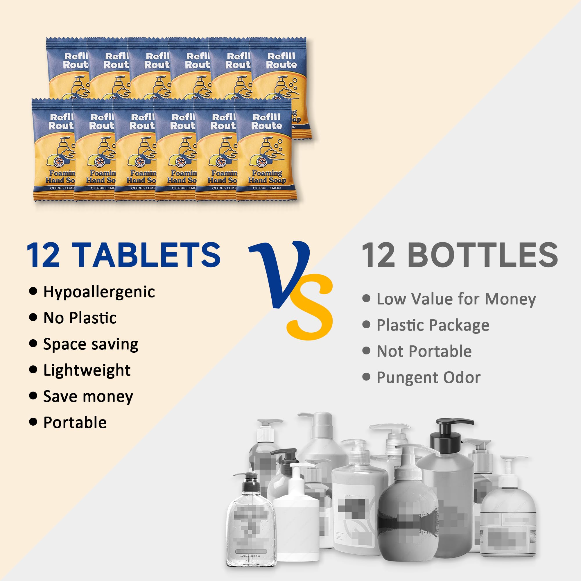 Refill Route vegan, cruelty-free formula suitable for sensitive skin.