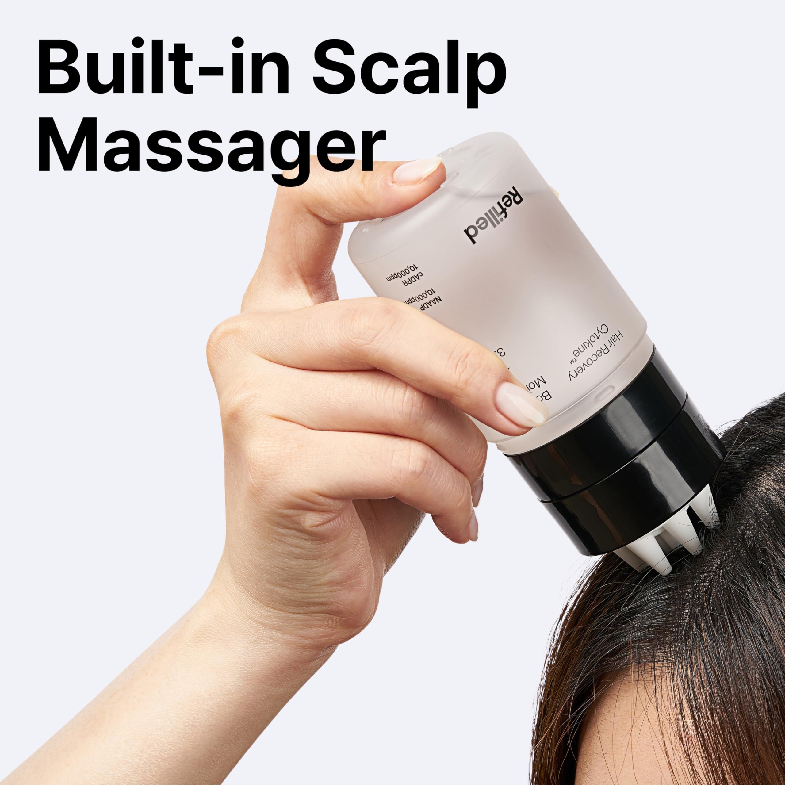 Refilled Booster Plus Moisture botanical ingredients like hemp seed oil for soothing scalp.