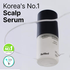 Refilled Booster Plus Moisture scalp closeup highlights hydrating formula.