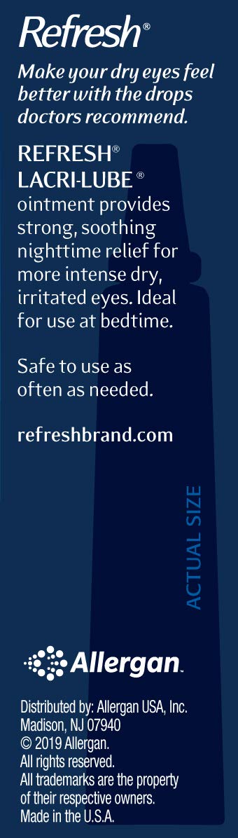 Compact 0.12 oz tube close-up from Refresh Lacri-Lube