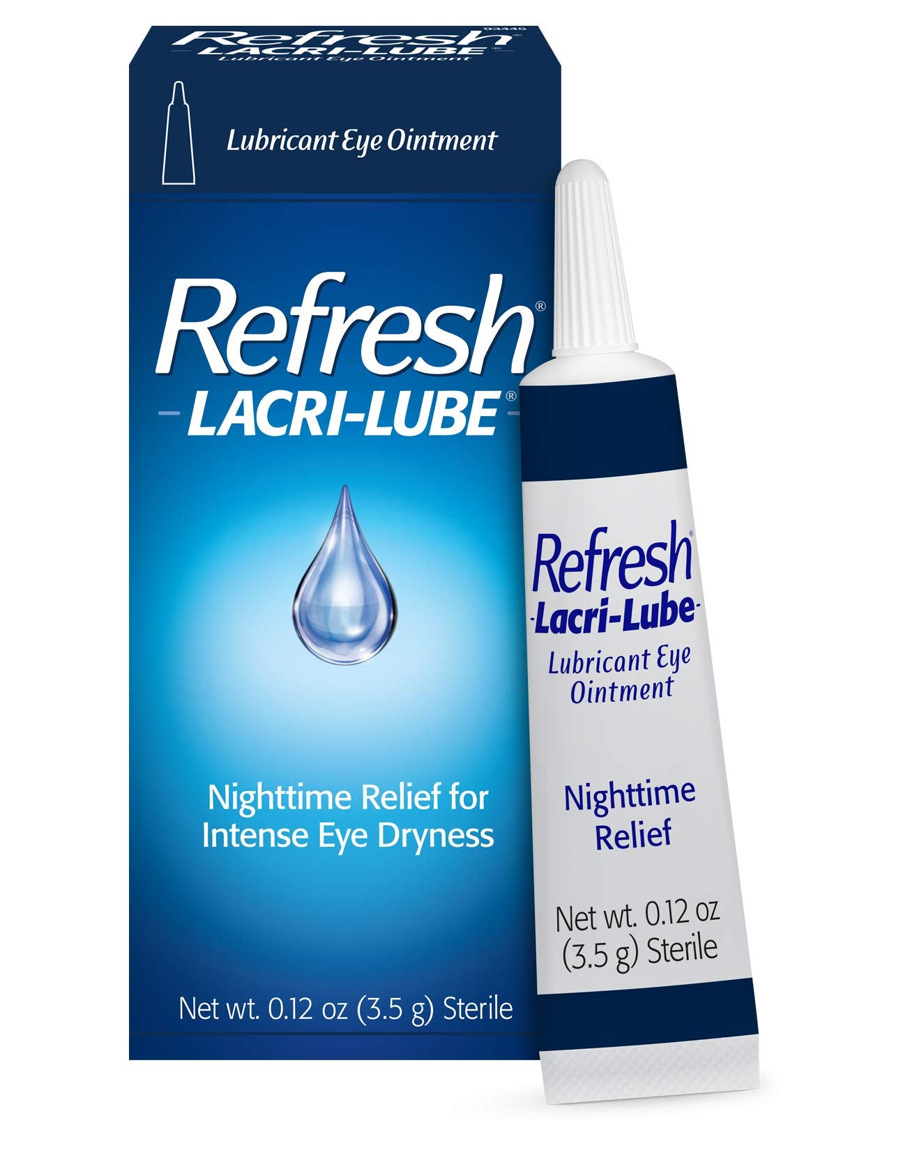 Two-pack Refresh Lacri-Lube packaging highlights convenience