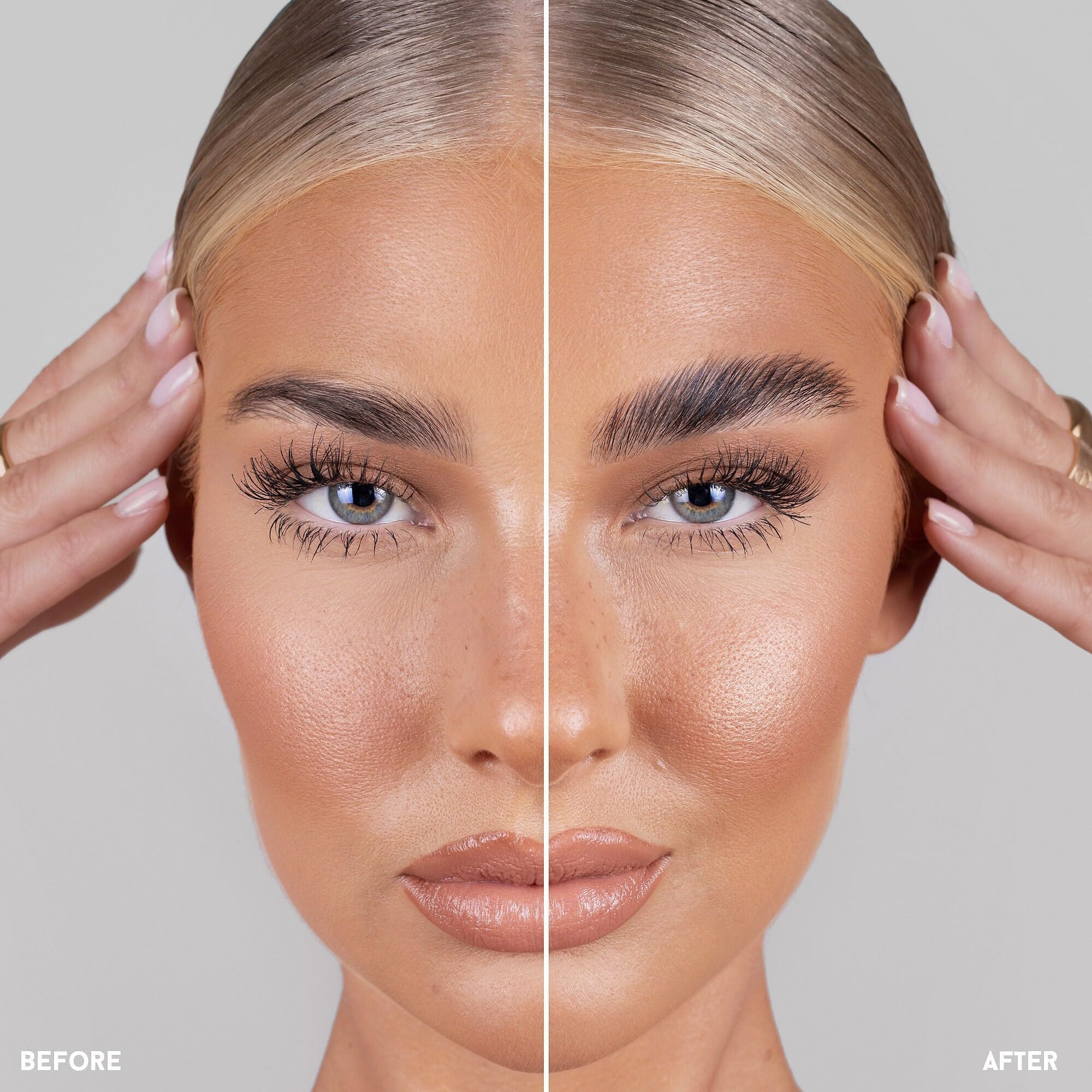 Refy Brow Sculpt double-ended brush demonstrates easy combing and setting for natural brows.