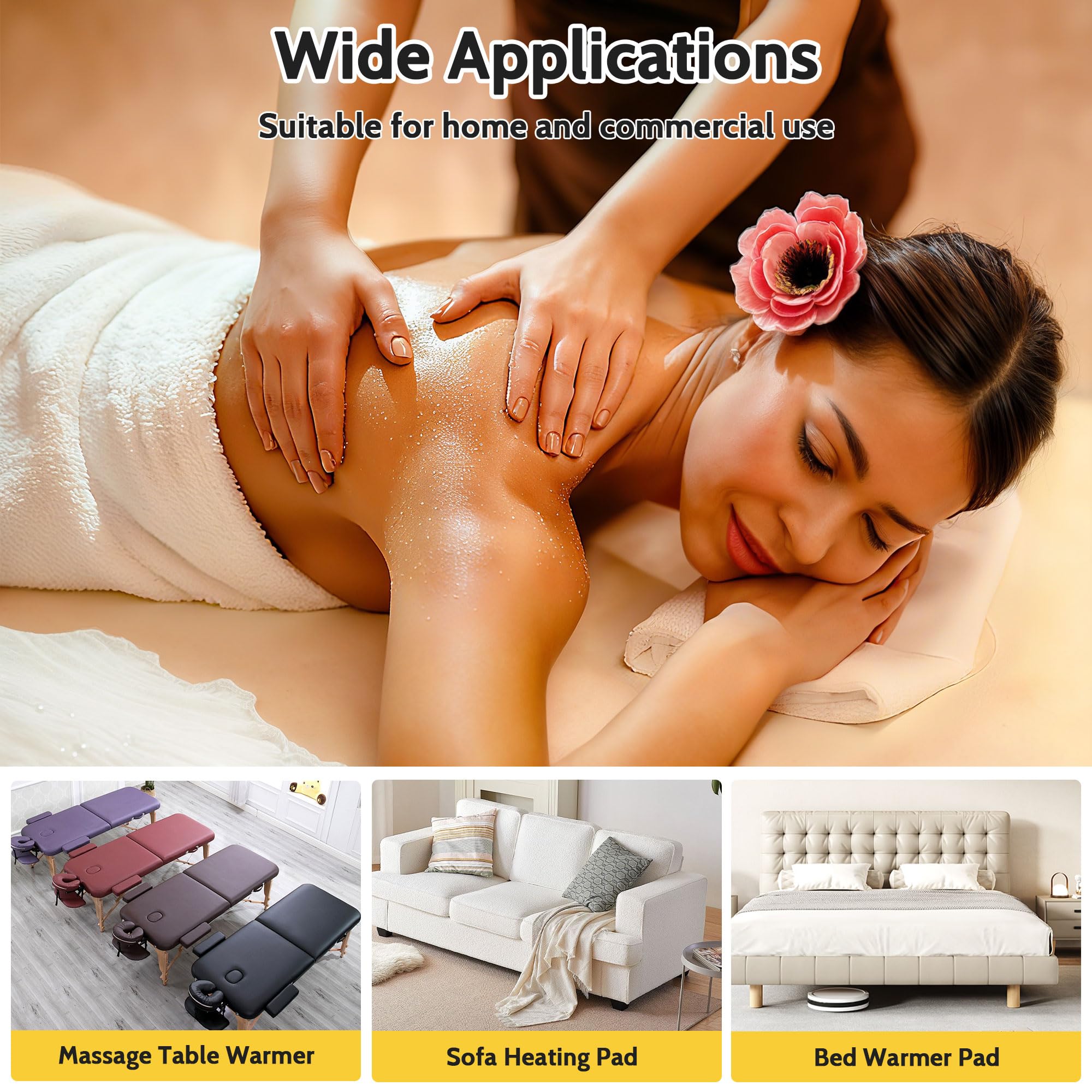 ReFzeg massage table warmer versatile use on sofas or beds for home spa