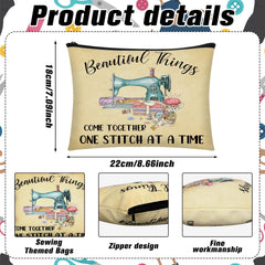 Reginary sewing makeup bags pack side zip highlights secure storage for cosmetics and essentials.