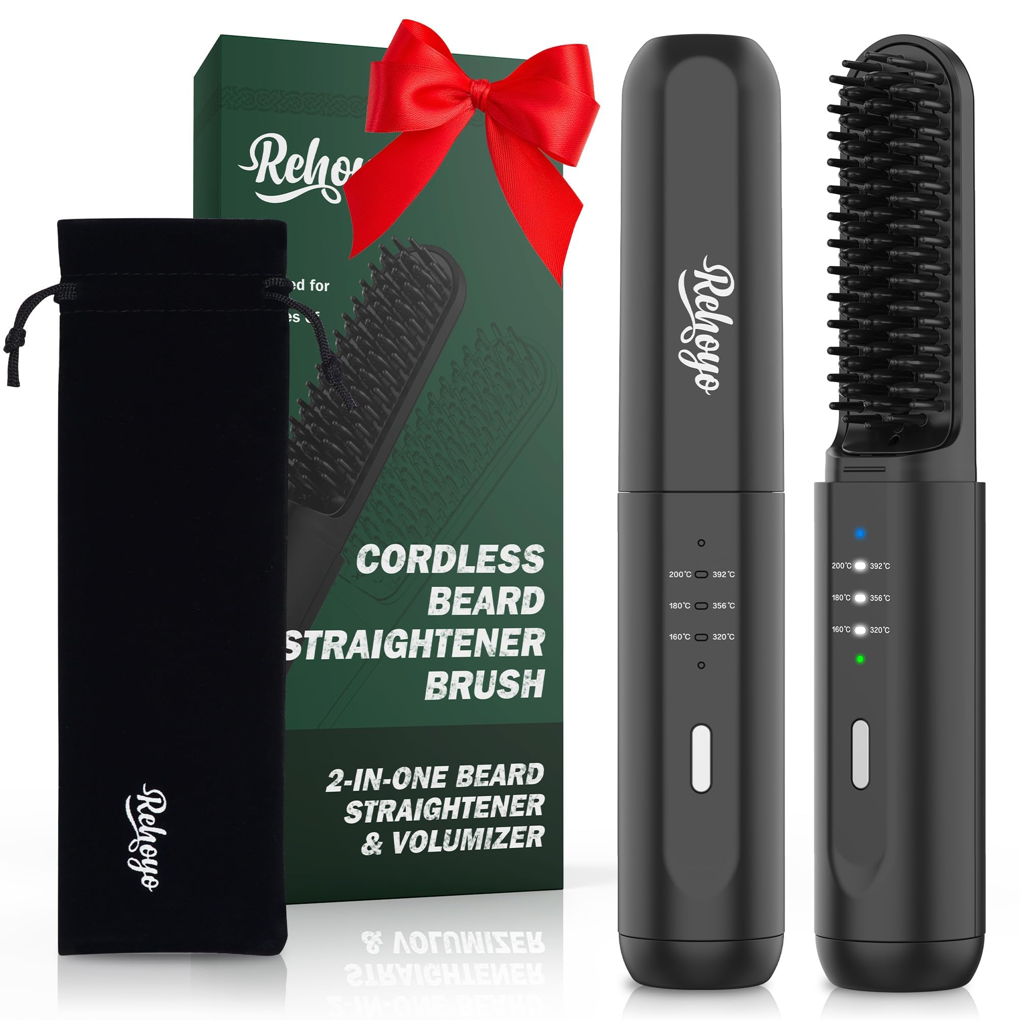 REHOYO beard straightener cordless-use for on-the-go grooming without tangled cords