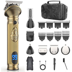 REHOYO beard trimmer with travel case for on-the-go grooming efficiency