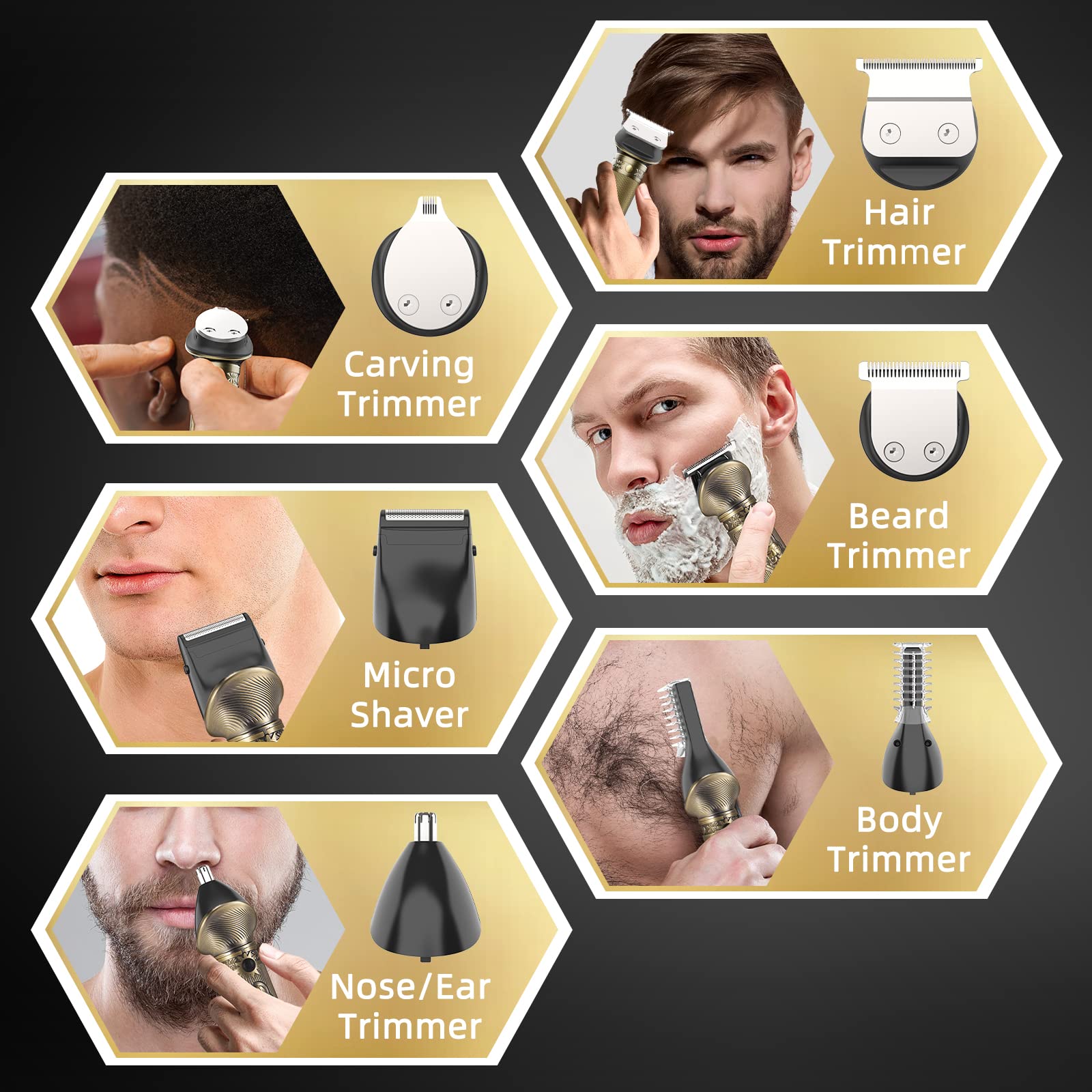 REHOYO beard trimmer USB Type-C charging delivers up to 180 minutes cordless use