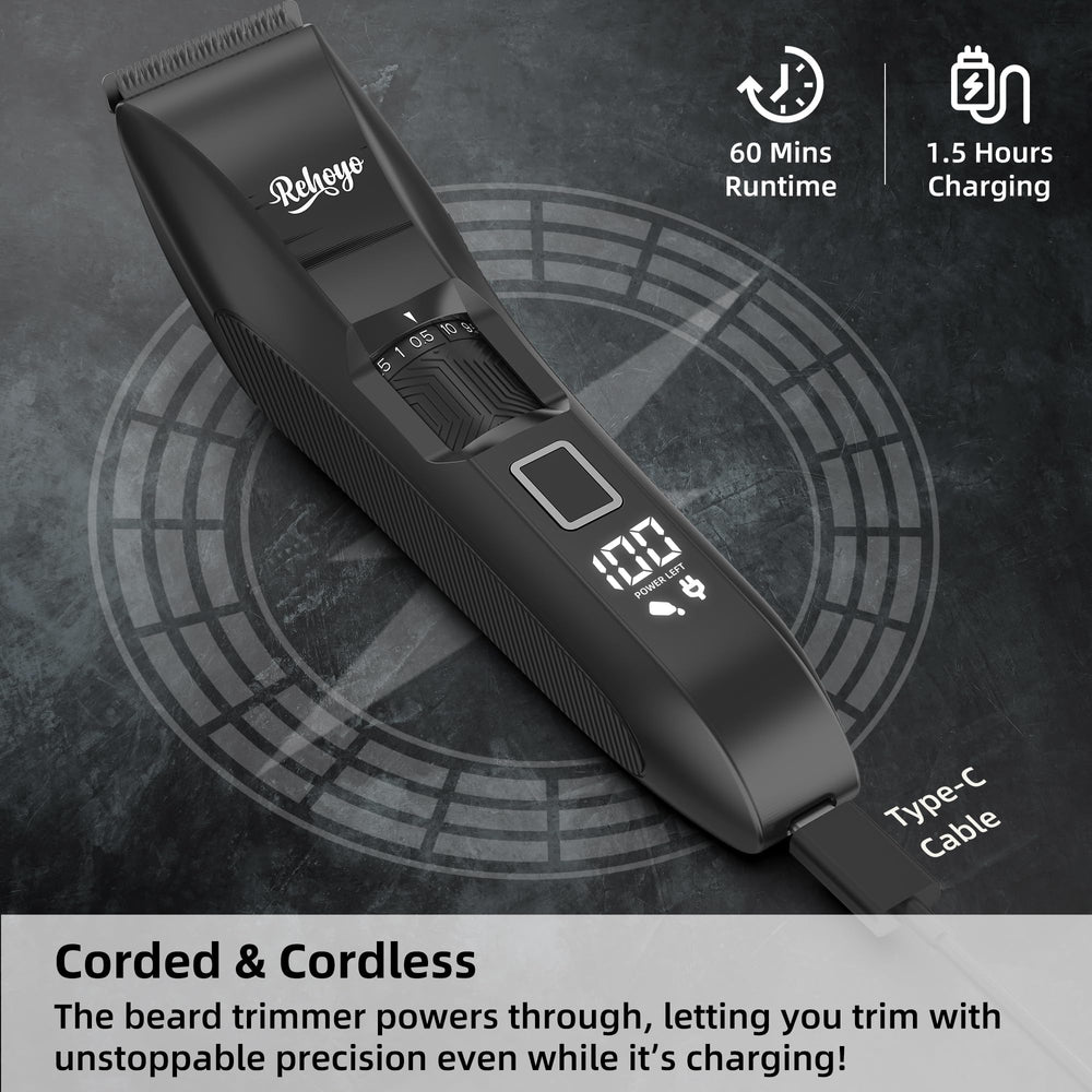 REHOYO BeardFix trimmer compact design ideal for travel and on-the-go grooming.