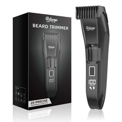 REHOYO BeardFix trimmer close-up showing precise dial control for versatile styling.