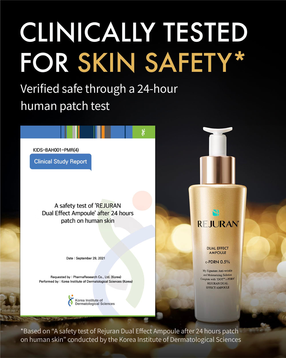 REJURAN Dual Effect Ampoule swatch reveals fast-absorbing, lightweight formula