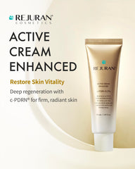 REJURAN Active Cream Enhanced face application steps demonstration for smoother skin