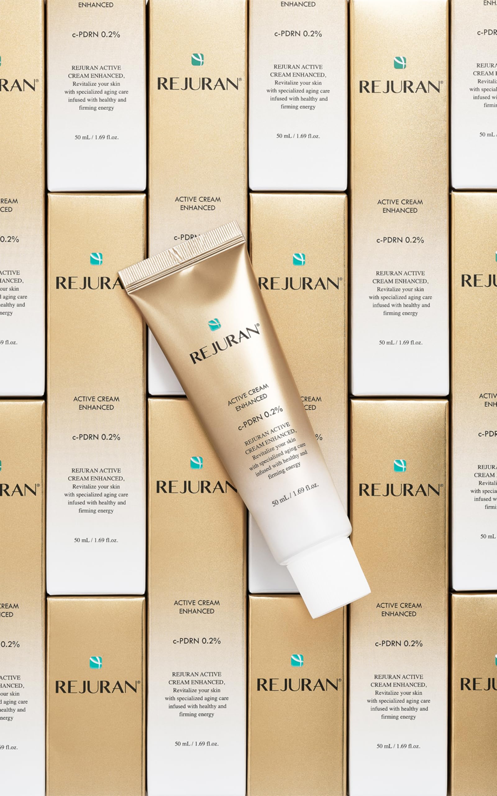 REJURAN Active Cream Enhanced premium Korean skincare packaging on shelf