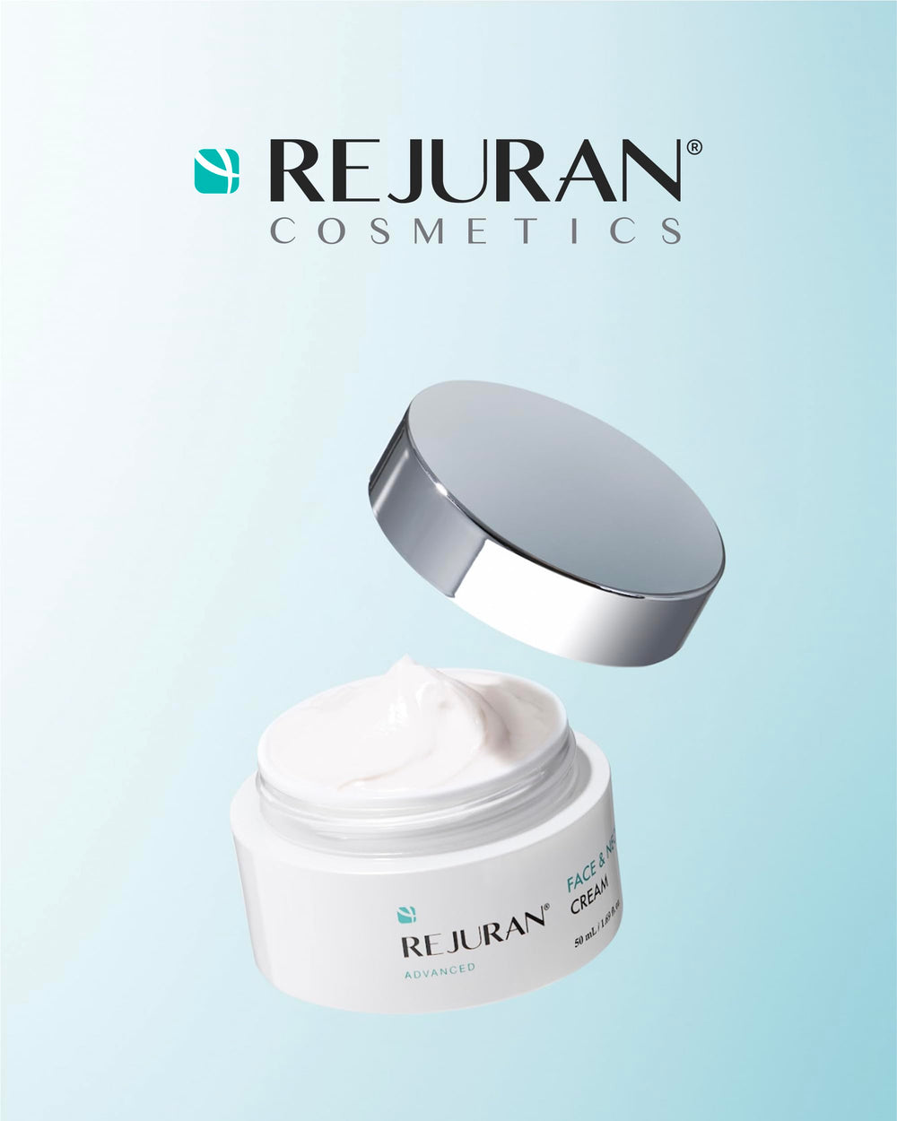 REJURAN cruelty-free badge emphasizes ethical skincare choices