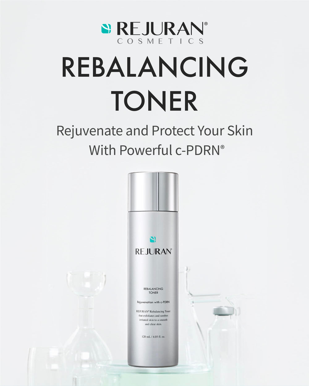 REJURAN c-PDRN technology molecule close-up highlights potential for firmer-looking skin.