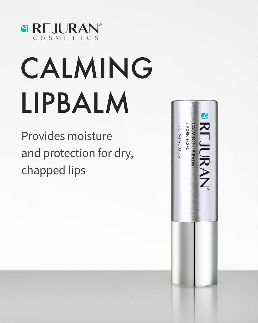 REJURAN Calming Lip Balm swatch showing rich moisture and smooth application.