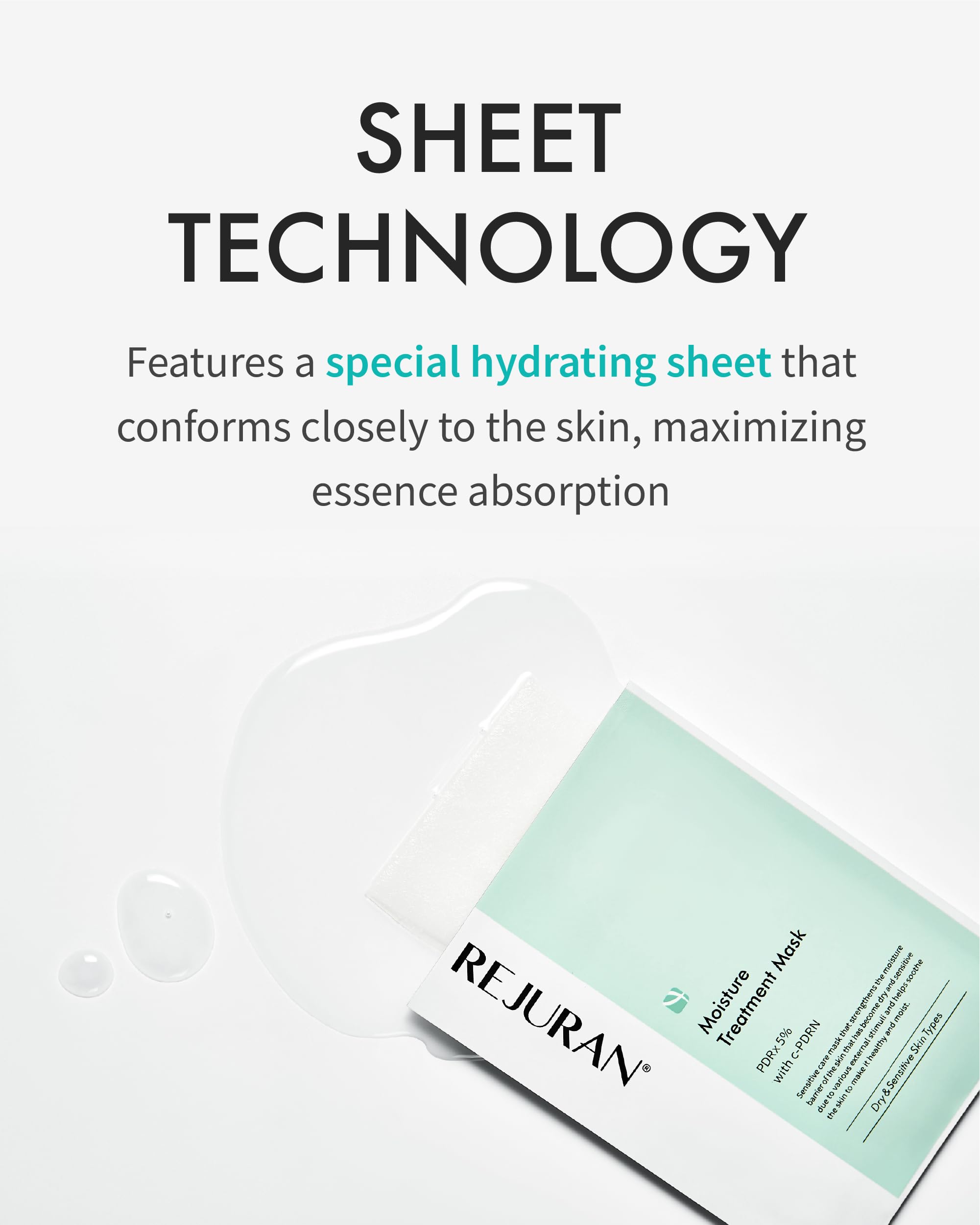 Cooling REJURAN mask provides quick relief to overheated skin.
