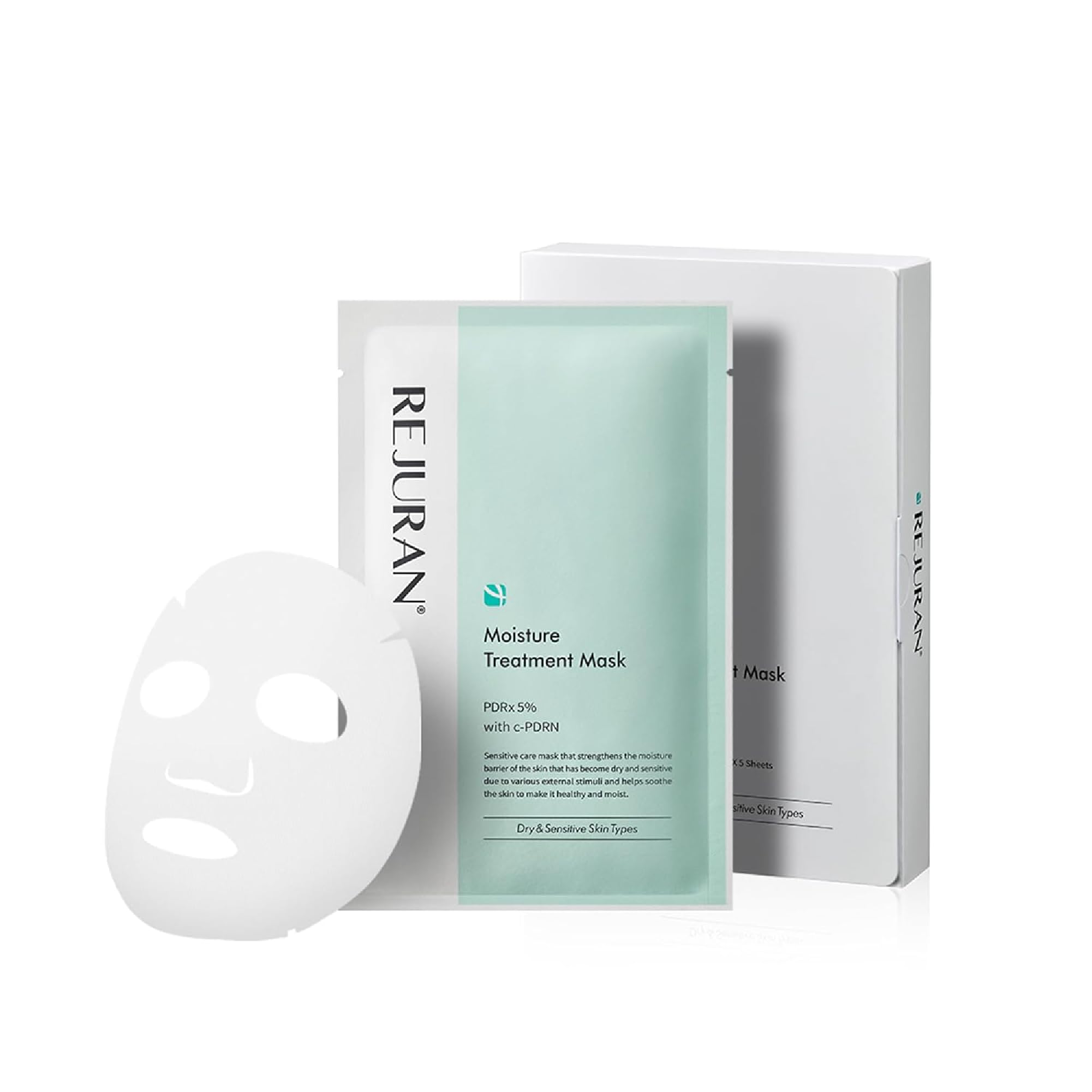 REJURAN Moisture Treatment Mask packaging ready for a calming routine.