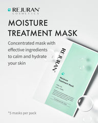 User applies REJURAN sheet mask for instant hydration and soothing comfort.