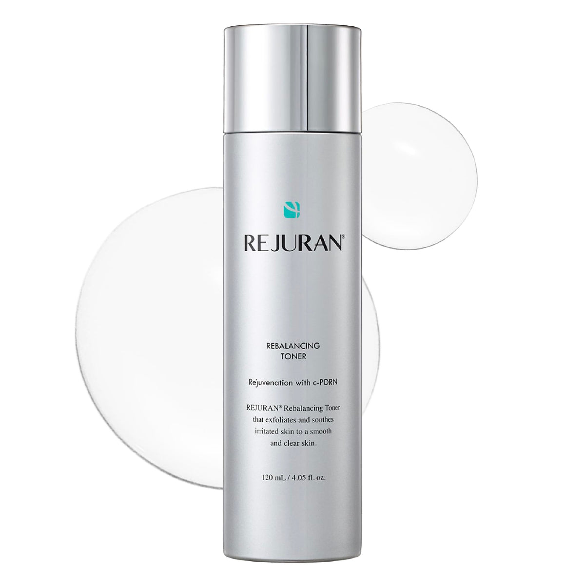 REJURAN Rebalancing Toner bottle image showing hydrating, soothing skincare for a balanced complexion.