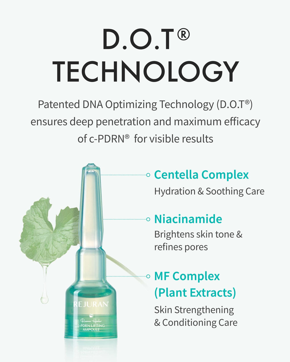 REJURAN Recover c-PDRN application showing long-lasting hydration for dry, sensitive skin.