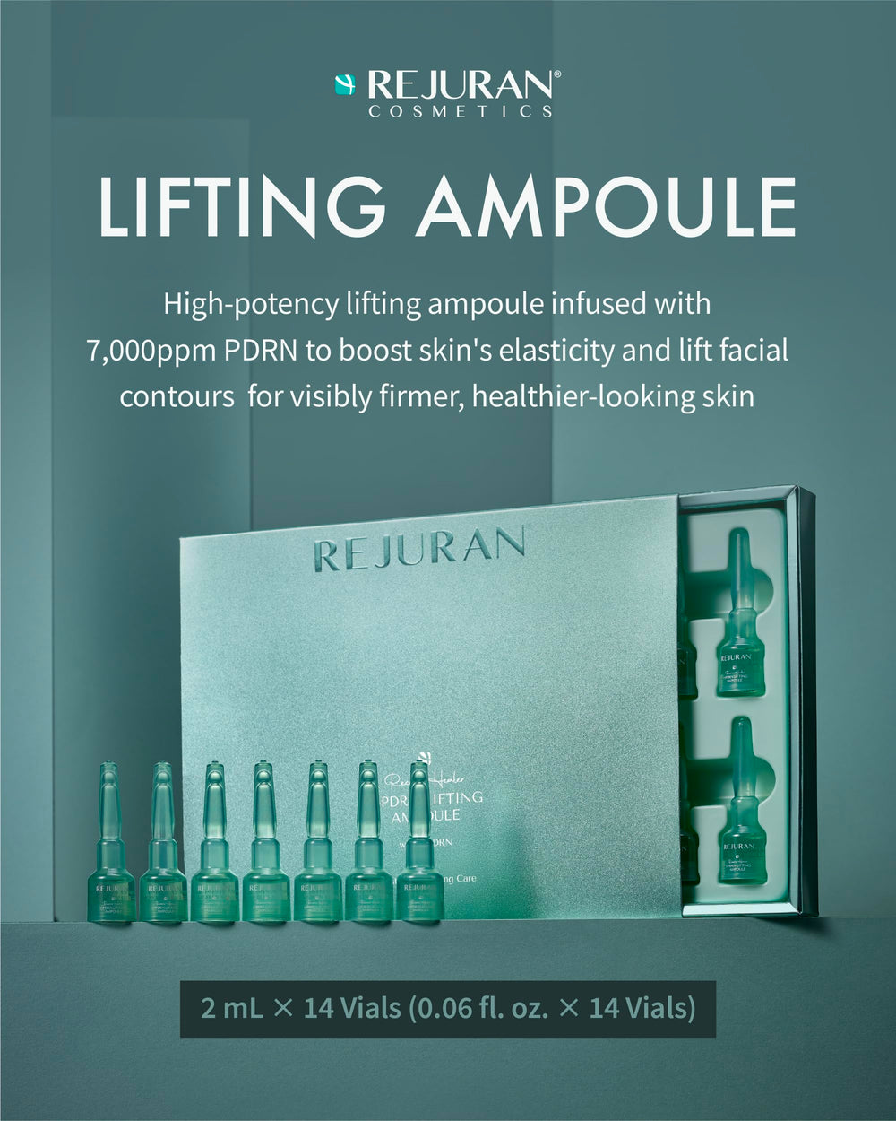 REJURAN Recover c-PDRN serum being dispensed to illustrate easy application and deep hydration.