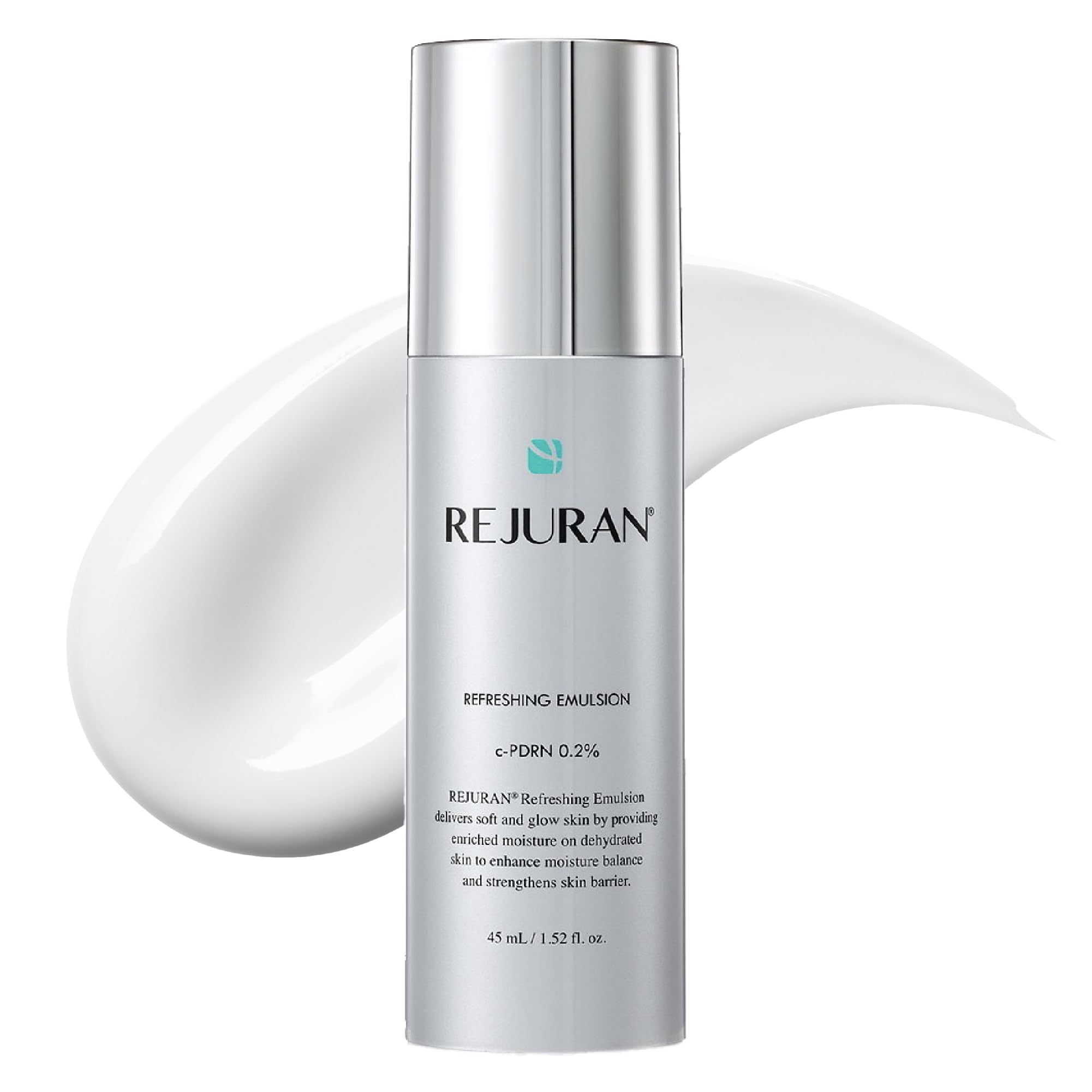REJURAN Refreshing Emulsion bottle shown for deep hydration and radiant skin