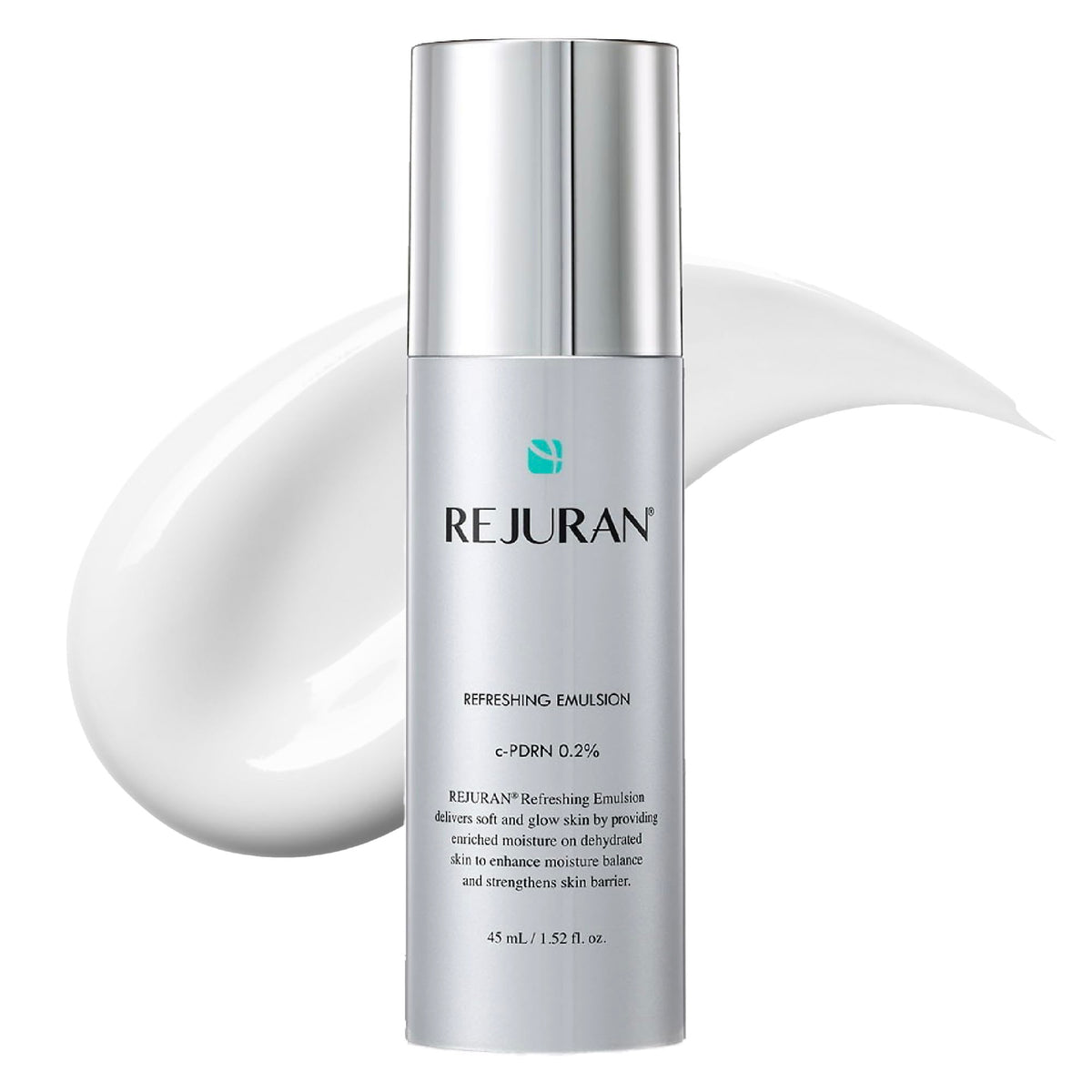 REJURAN Refreshing Emulsion bottle shown for deep hydration and radiant skin
