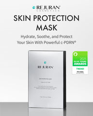 REJURAN Skin Protection Mask sheet laid out for soothing routine