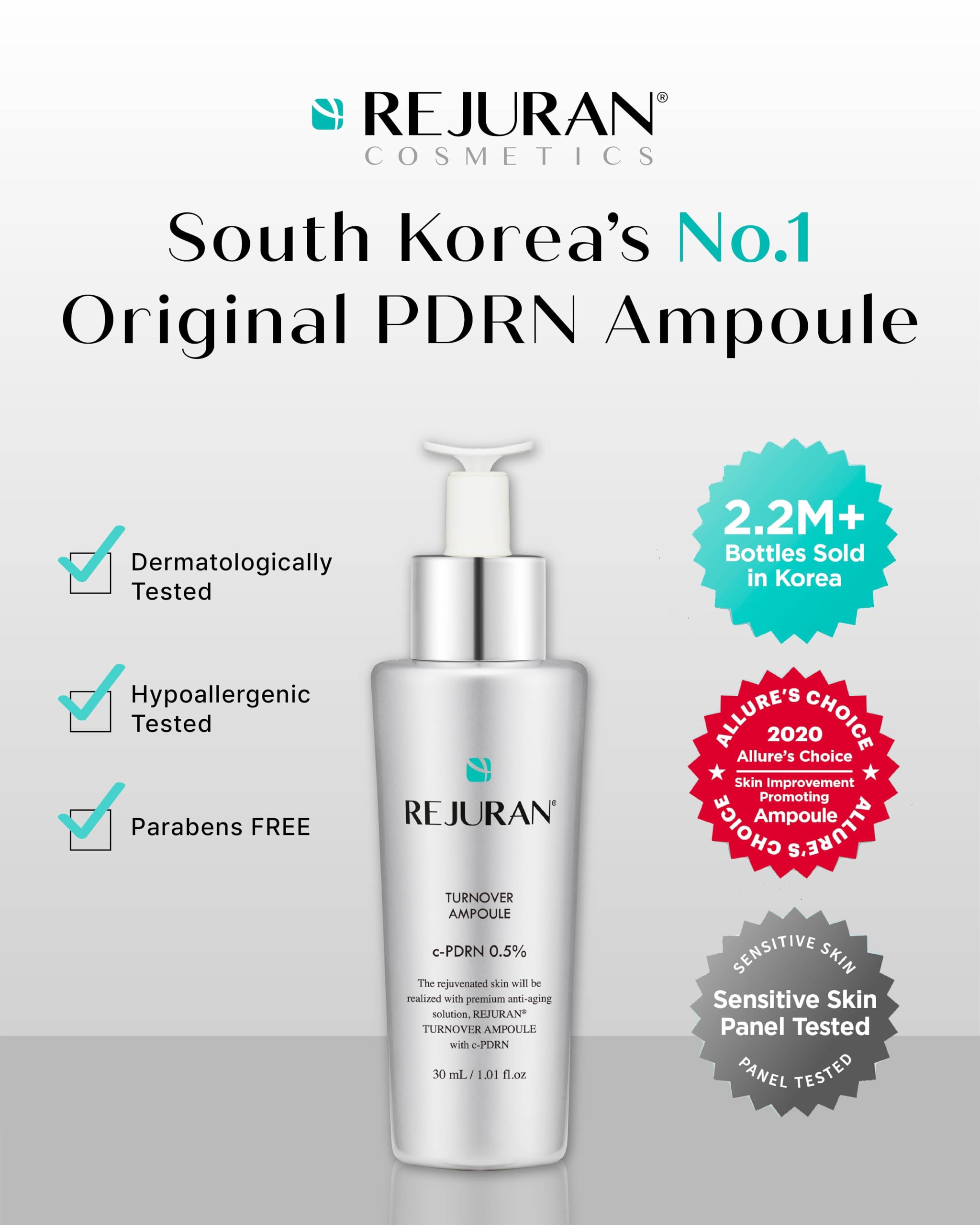 REJURAN Turnover Ampoule being applied to skin for smoother texture